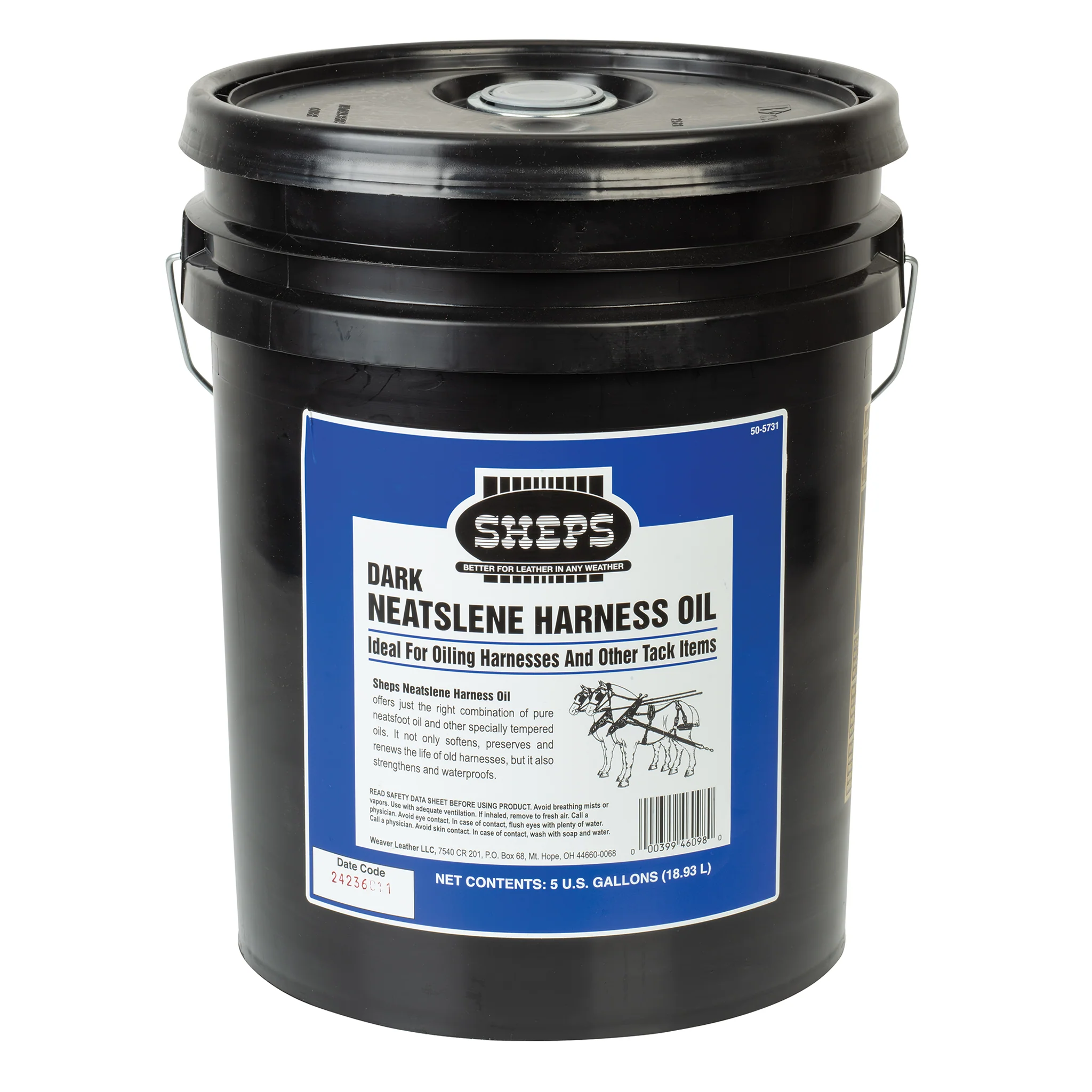 ShepsÂ® Dark Neatslene Harness Oil, 5 Gallons